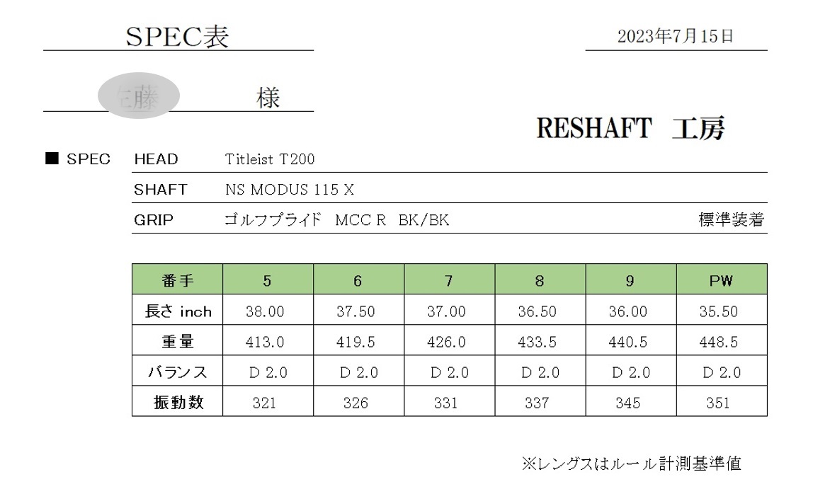 【 グラファイトデザイン 】RAUNE WEDGE ／ IRON i105【 工賃込 】※ ロフト・ライ角・バラつき調整 無料サービス中！※５本以上返送料無料_リシャフト後に詳細な【SPEC表】を添付