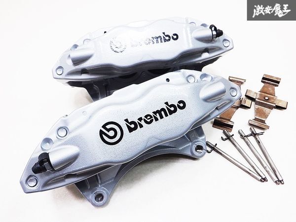 ★塗装後未使用★ 純正 brembo ブレンボ GDB インプレッサ STI 対向 4POT キャリパー フロント 左右 シルバー GRB GVB ZN6 86 ZC6 BRZ 棚M7_画像1