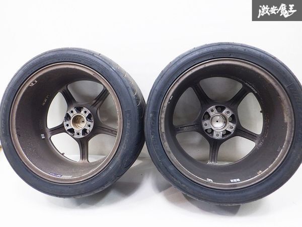 程度良好!! RAYS レイズ GRAM LIGHTS 57C グラムライツ 18インチ 9.5J +12 5穴 PCD114.3 275/35R18 タイヤ付 2本 BNR32 BCNR33 BNR34 GT-R_画像6