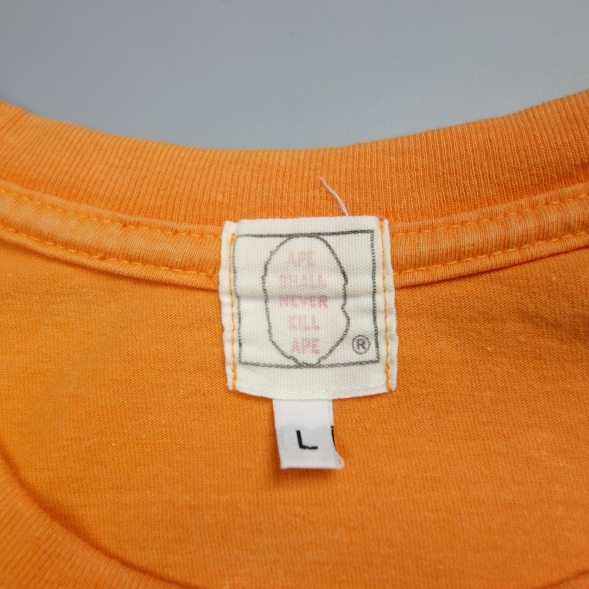 初期 A BATHING APE エイプ ユニオンジャックサルロゴプリント 半袖Tシャツ L メンズの画像3