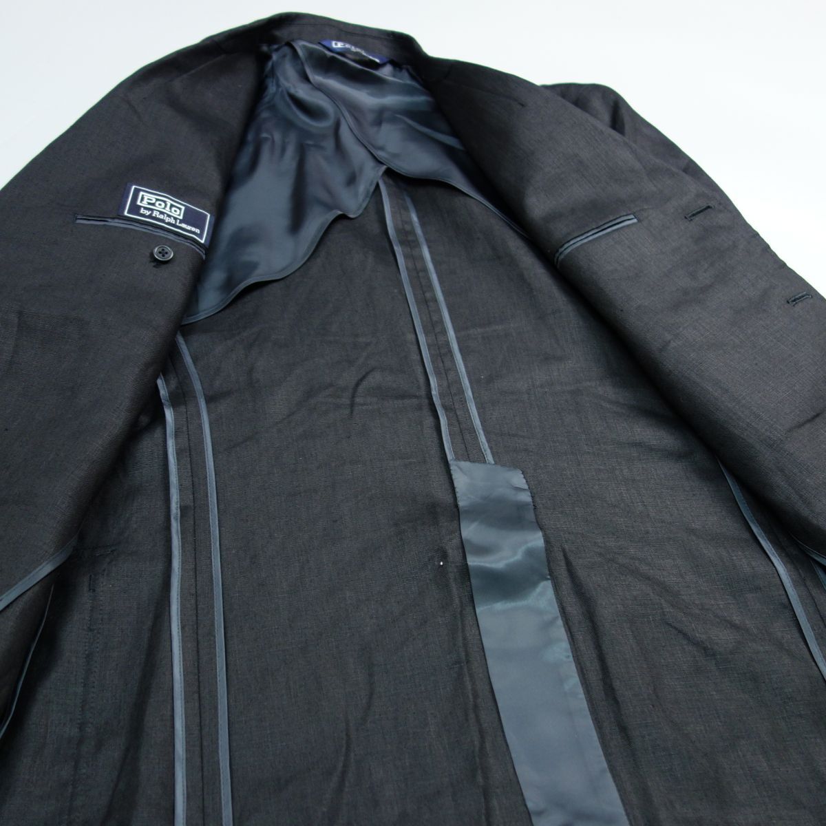  прекрасный товар Polo Ralph Lauren Polo Ralph Laurenlinen лен 100% 3B tailored jacket чёрный мужской LL America б/у одежда 00s