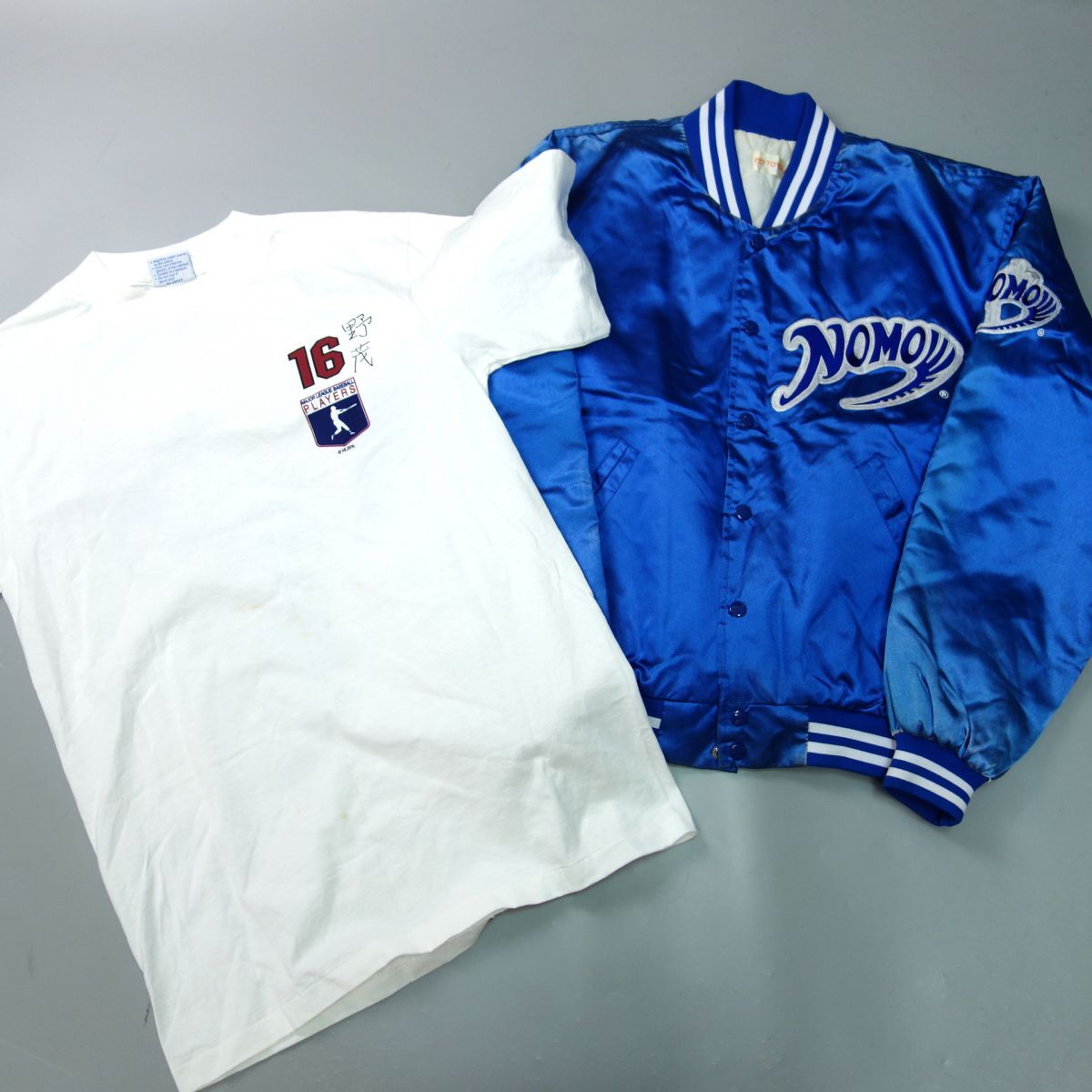 2点おまとめ 90s MLB ドジャース 野茂英雄 スタジャン ブルゾン Tシャツ メンズ 野球_画像1