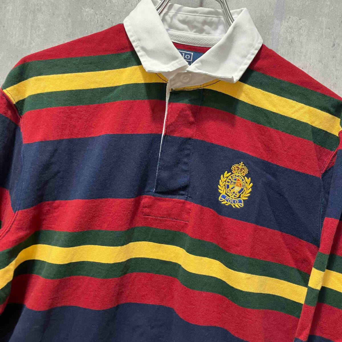 POLO RALPH LAUREN CREST RUGBY SHIRT Multicolored Border Tee 長袖ボーダーポロシャツ ラグビーシャツ ポロラルフローレン_画像3