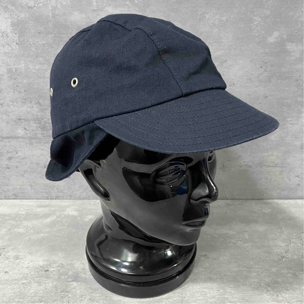 18SS MHL.MARGARET HOWELL×CA4LA YARN DYE TWILL MILITARY CAP NAVY AKI02292 ミリタリーキャップ マーガレットハウエル カシラ_画像1