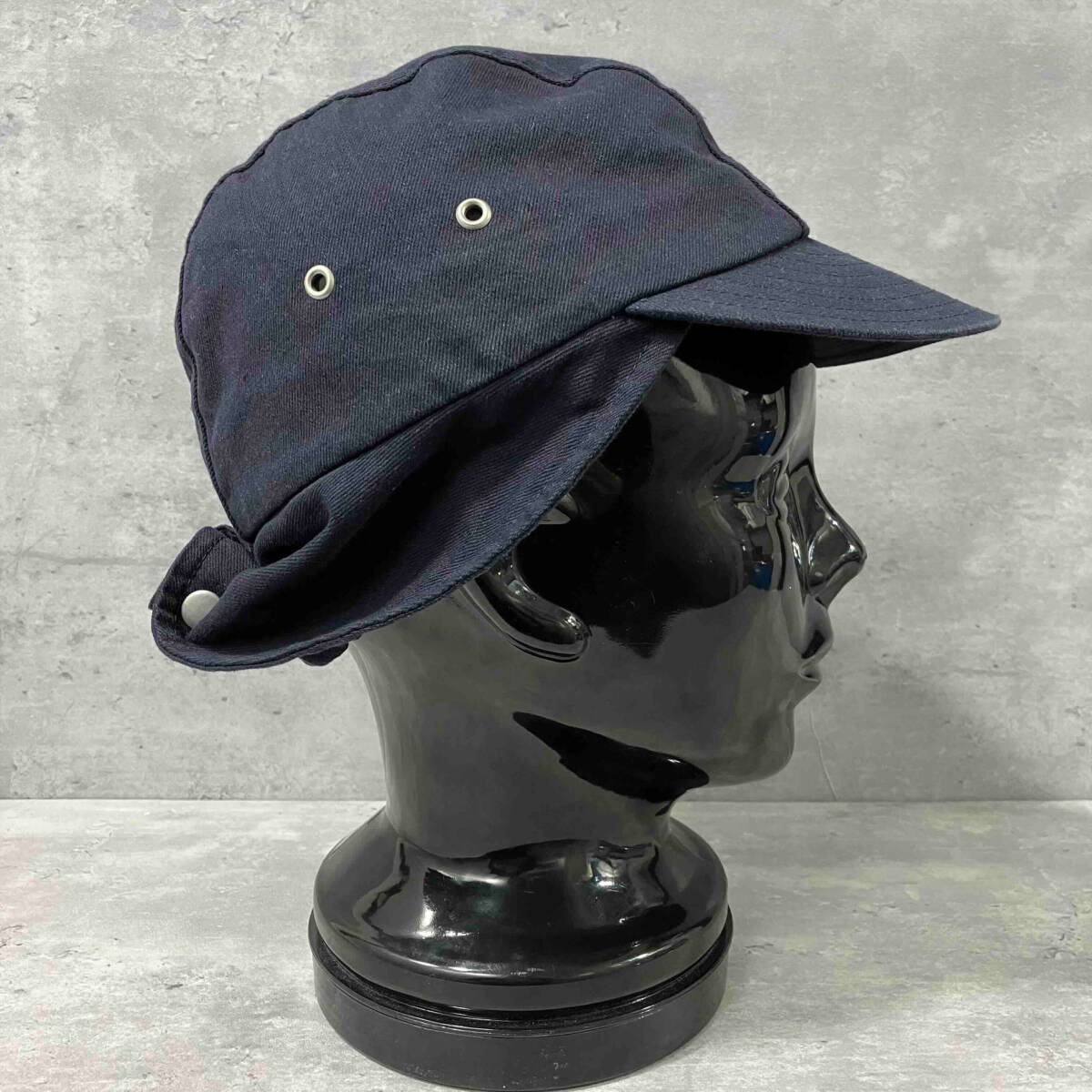 18SS MHL.MARGARET HOWELL×CA4LA YARN DYE TWILL MILITARY CAP NAVY AKI02292 ミリタリーキャップ マーガレットハウエル カシラ_画像3