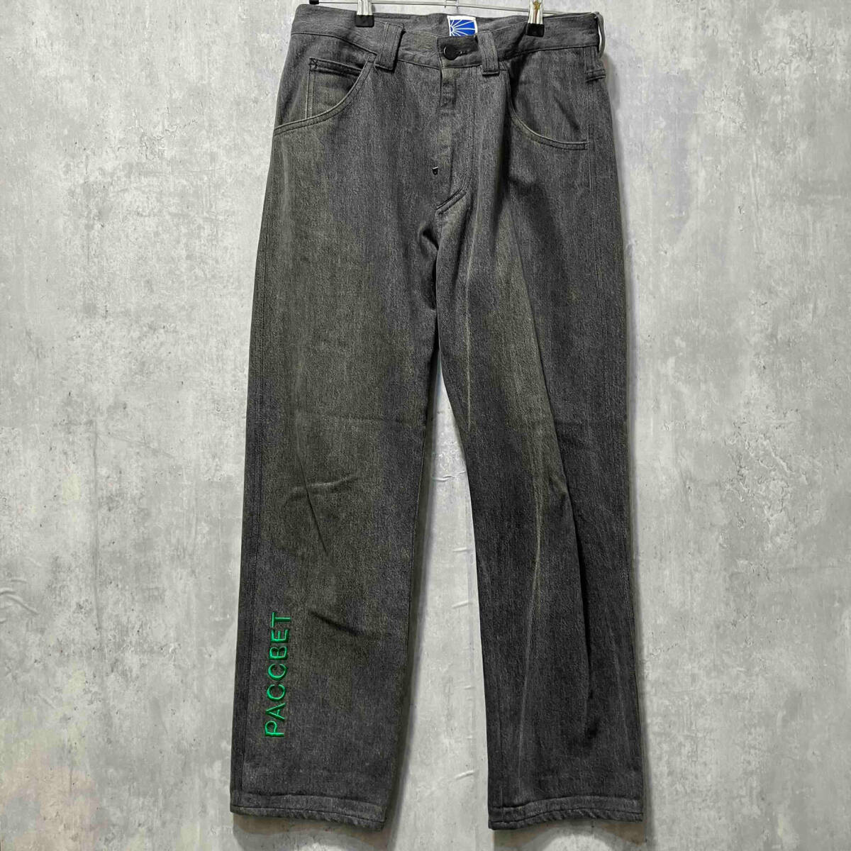 PACCBET embroidery denim jeans 刺繍 デニム ジーンズ グレー系 SIZE S 965453 ラスベート_画像1