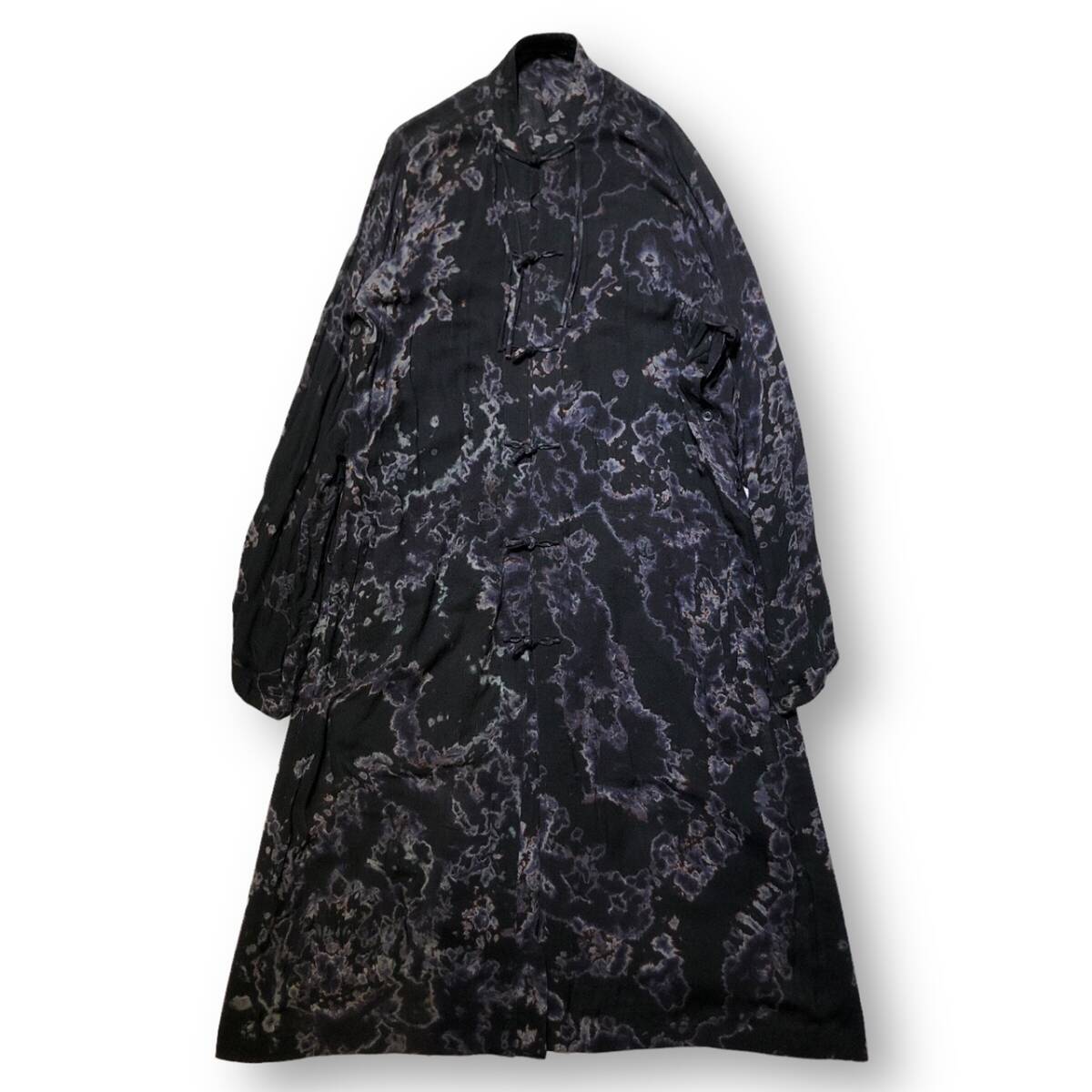 21ss Yohji Yamamoto POUR HOMME DOUBLE GAUZE CHINA DRESS size3 総柄 ダブルガーゼチャイナドレス 長袖シャツ ヨウジヤマモト 店舗受取可_画像2