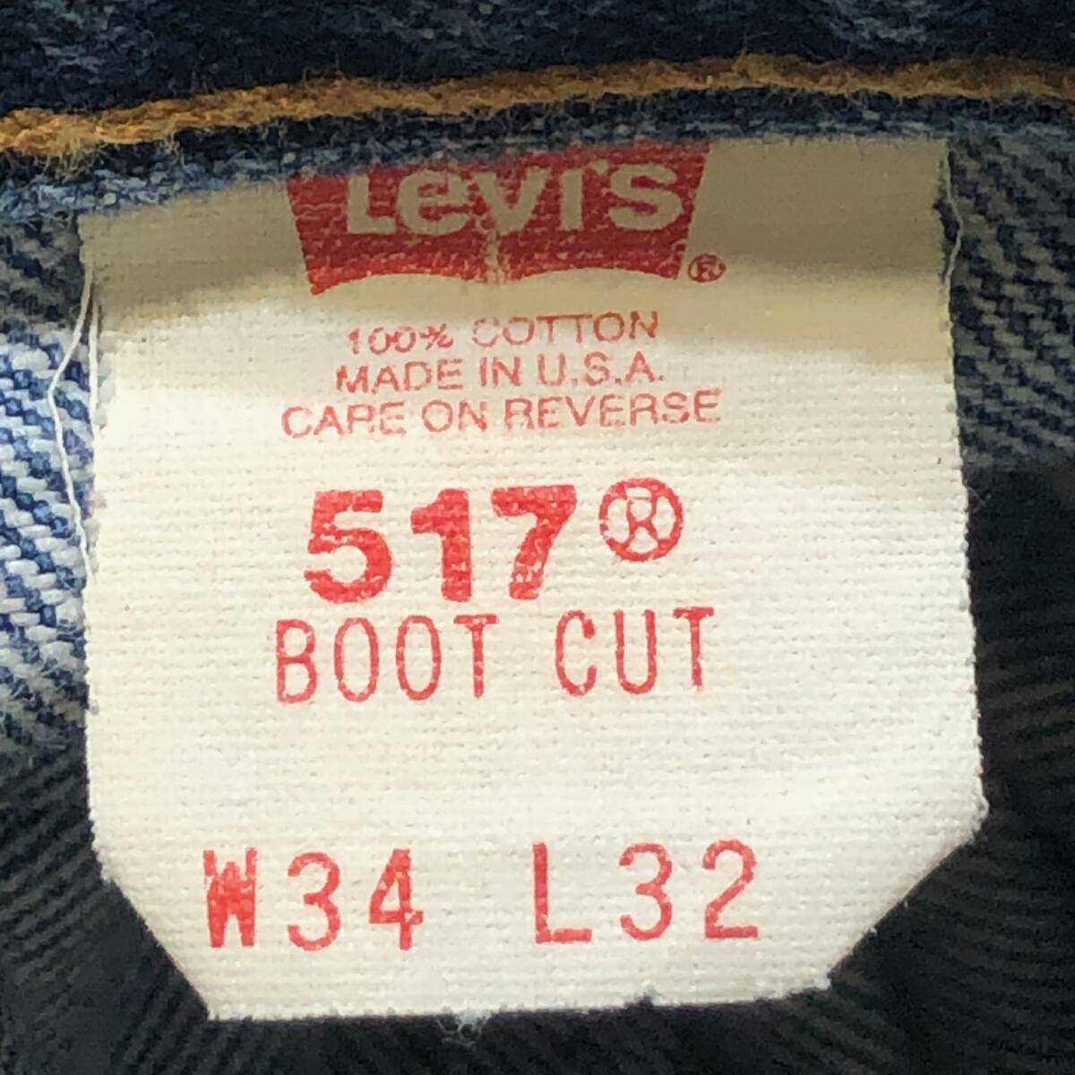 90s LEVI’S BOOT CUT JEANS DENIM ブーツ カット ジーンズ デニム ライトブルー SIZE 34 × 32 00517-0217 リーバイス 店舗受取可_画像6