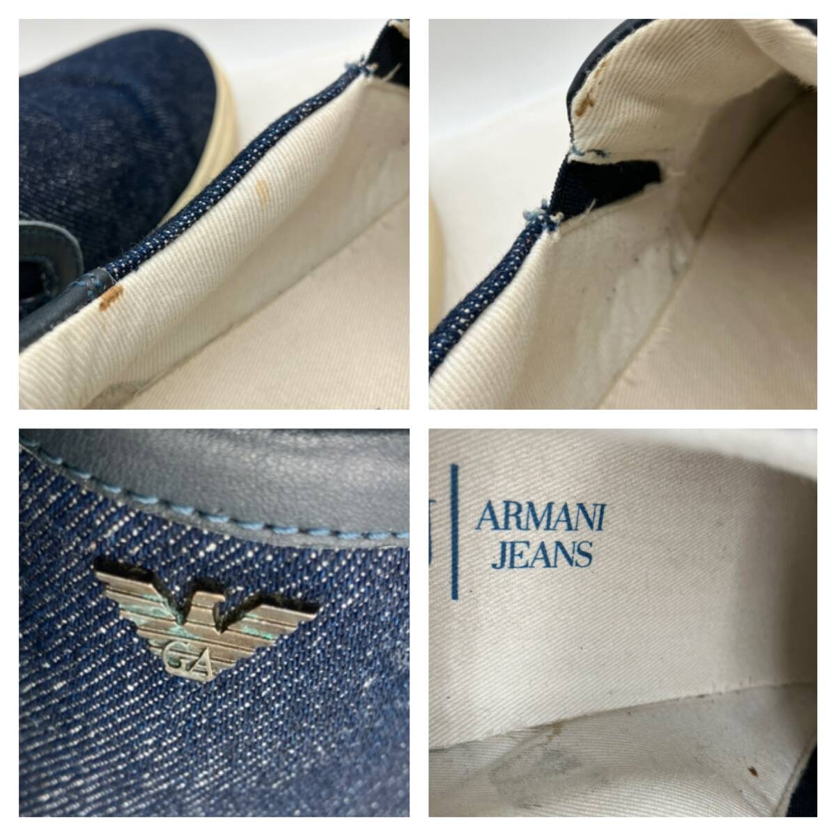 ARMANI JEANS アルマーニジーンズ スリッポン デニム 靴 サイズ40_画像9