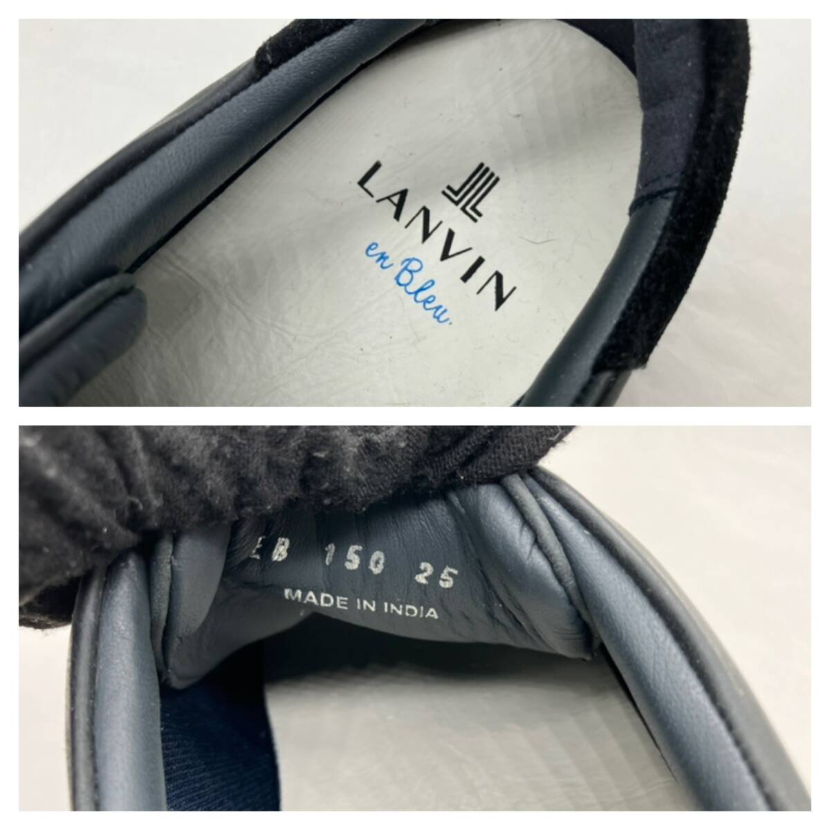 LANVAN en Blue ランバンオンブルー スニーカー ブラック メンズ サイズ25_画像8