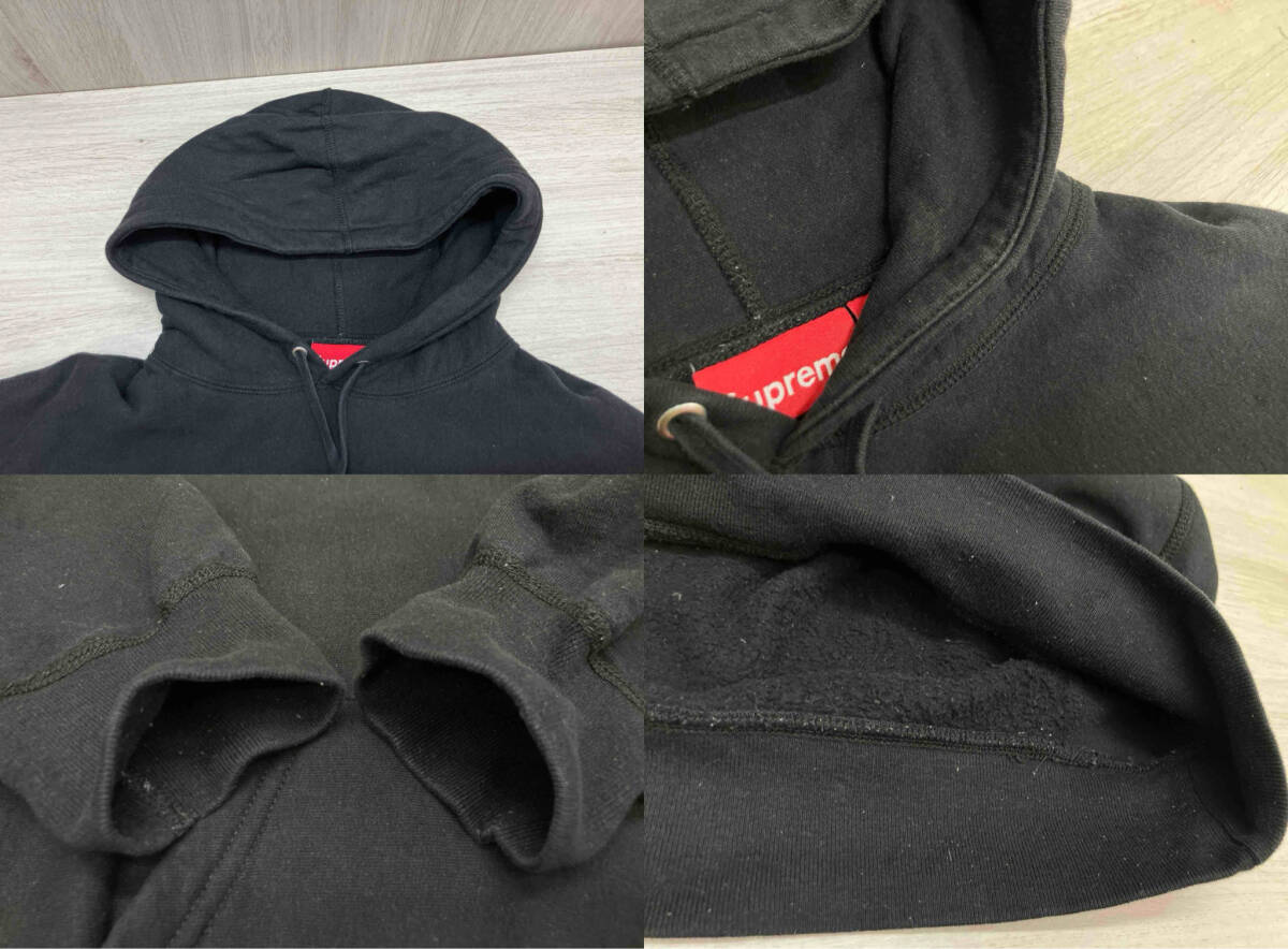 Supreme BOX LOGO フーディー スウェット パーカー M カナダ製 リブ毛玉あり/所々色落ちあり_リブ毛玉あり