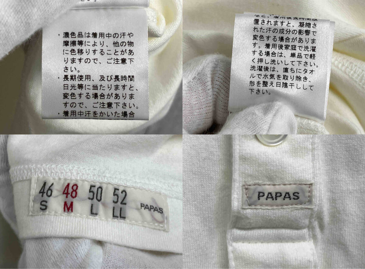papas/パパス/半袖Tシャツ/オフホワイト/クリーム/Mサイズ_画像4