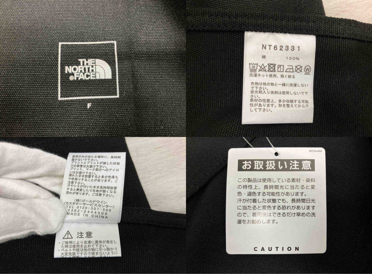 未使用品 THE NORTE FACE エプロン TNF Logo Apron 前丈86 幅74 綿100% ブラック×ホワイト NT62331 サイズフリー ノースフェイス_画像4