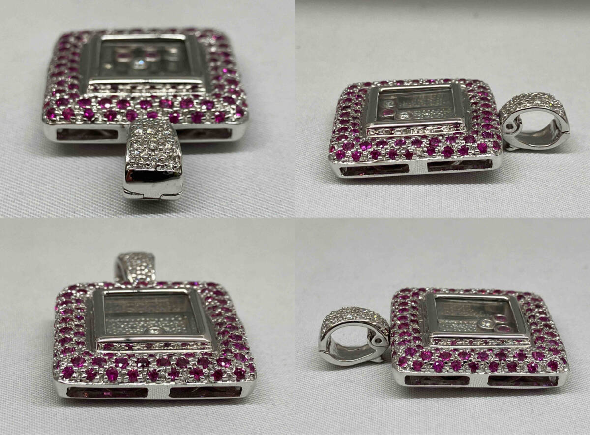 天然サファイア(ピンク) ペンダントトップ　K18 ダイヤ0.55ct 曇り 約14.0g 鑑別書付_画像3