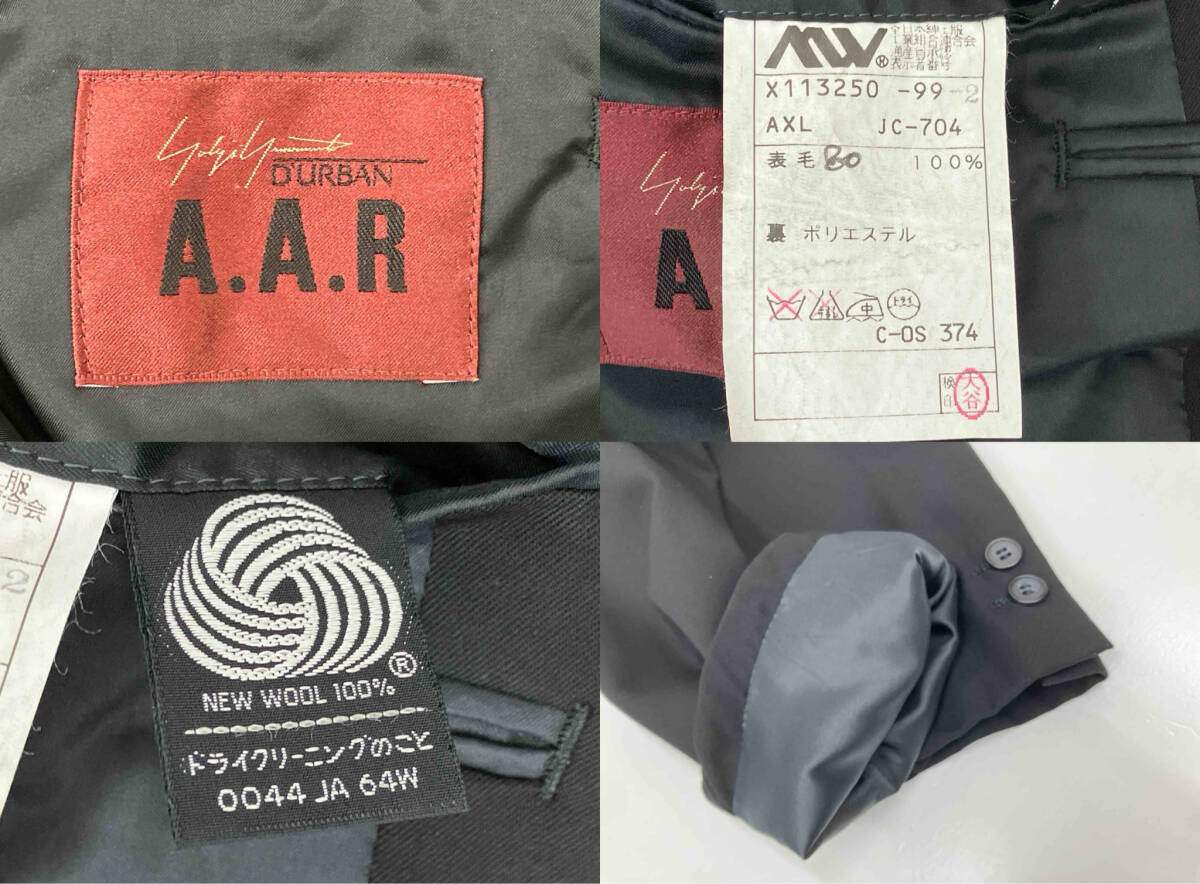 A.A.R DURBAN YOHJI YAMAMOTO ダーバン ヨウジ ヤマモト X113250セットアップ ブラック スーツ サイズXL_画像6