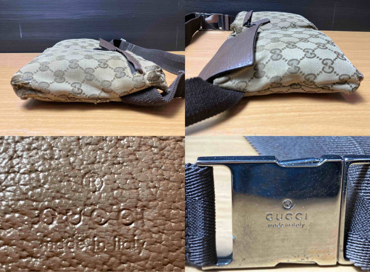 現状品 GUCCI グッチ ボディバッグ ウエストバッグ GGキャンバス 28566498879_画像6