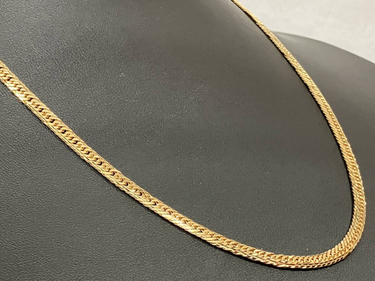 K18 14 surface Triple flat necklace 50cm 20.5g width 0.4cm soft hat Class p