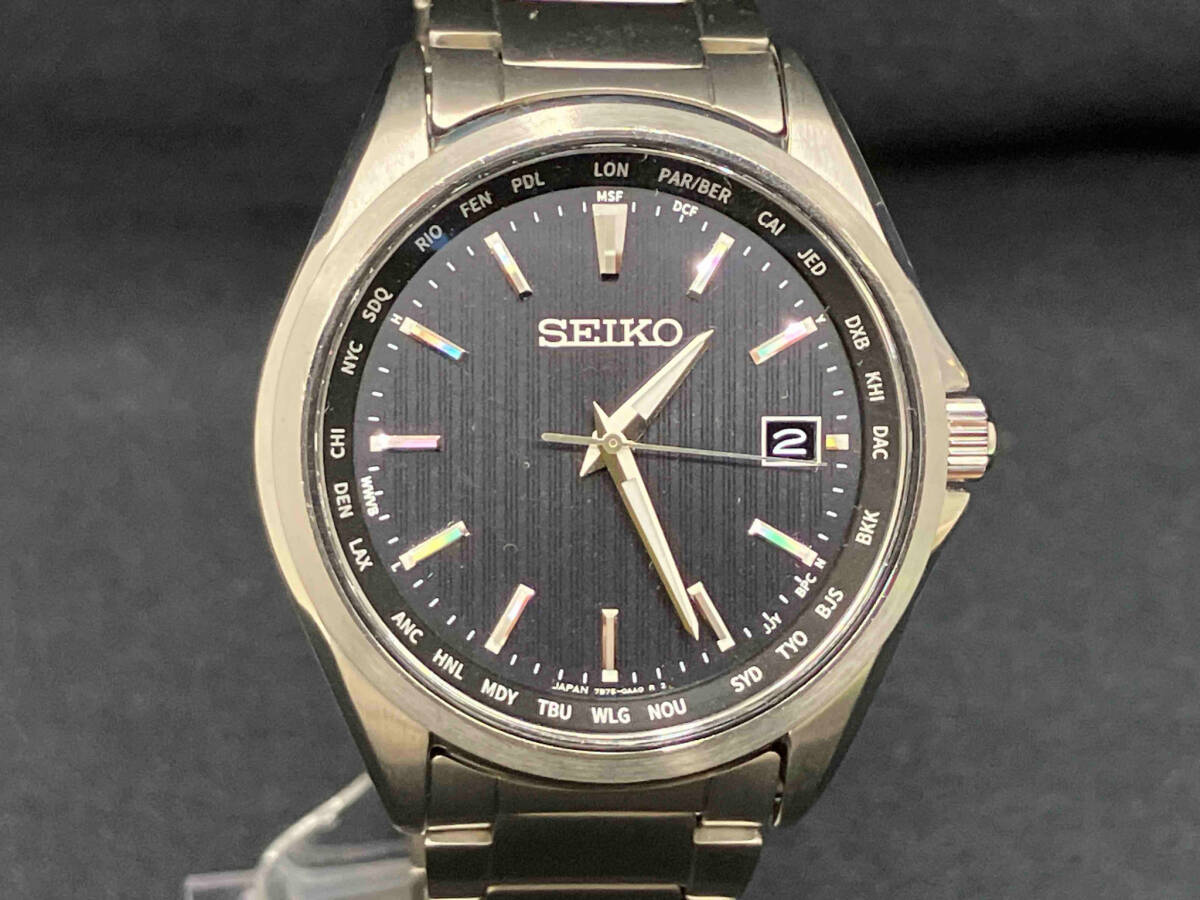 ☆当店保証付 箱あり SEIKO セイコー セイコーセレクション SBTM287 7B75-0AA0 電波ソーラー メンズ腕時計 ブラック×シルバーの画像1