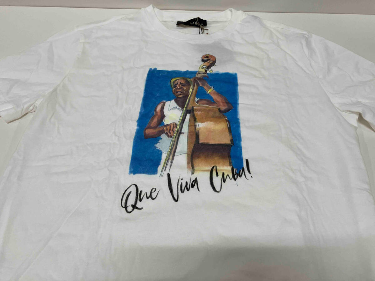 【美品】LARDINI Que Viva Cuba 半袖Tシャツ メンズ Lサイズ 綿100% ホワイト 参考定価17,000円+tax タグ付き ケースありの画像3