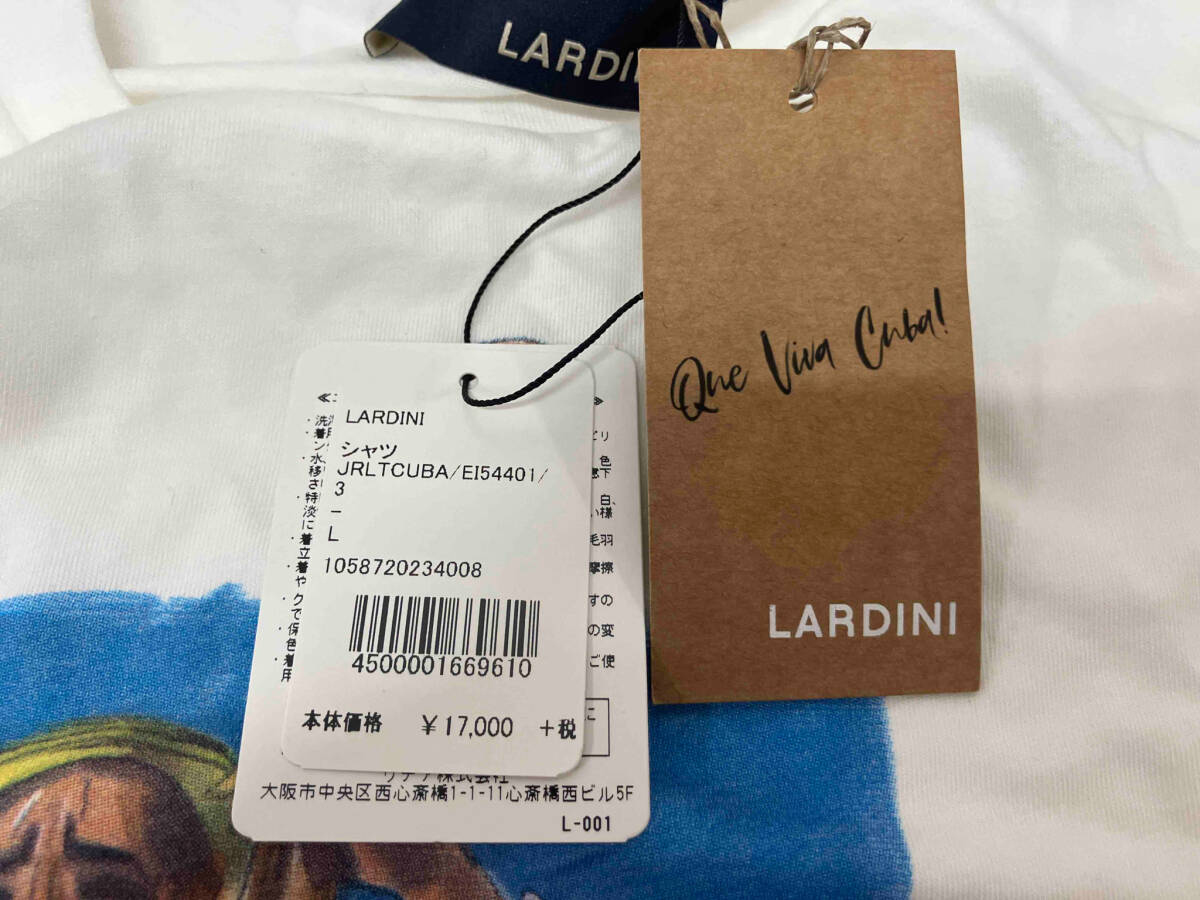 【美品】LARDINI Que Viva Cuba 半袖Tシャツ メンズ Lサイズ 綿100% ホワイト 参考定価17,000円+tax タグ付き ケースありの画像8