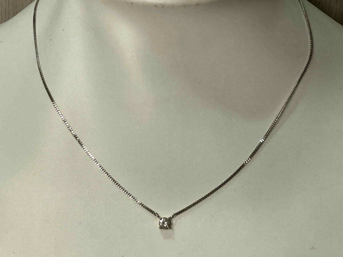 Pt850 platinum approximately 38cm+4cm D0.42ct gross weight approximately 3.6g necklace 