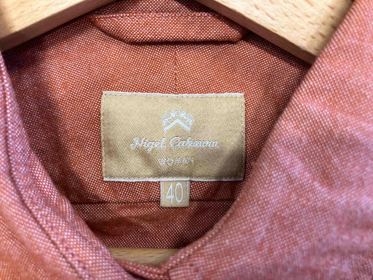 NIGEL CABOURN ナイジェルケーボン コットンシャツ 長袖シャツ サイズ40 オレンジ 店舗受取可の画像5