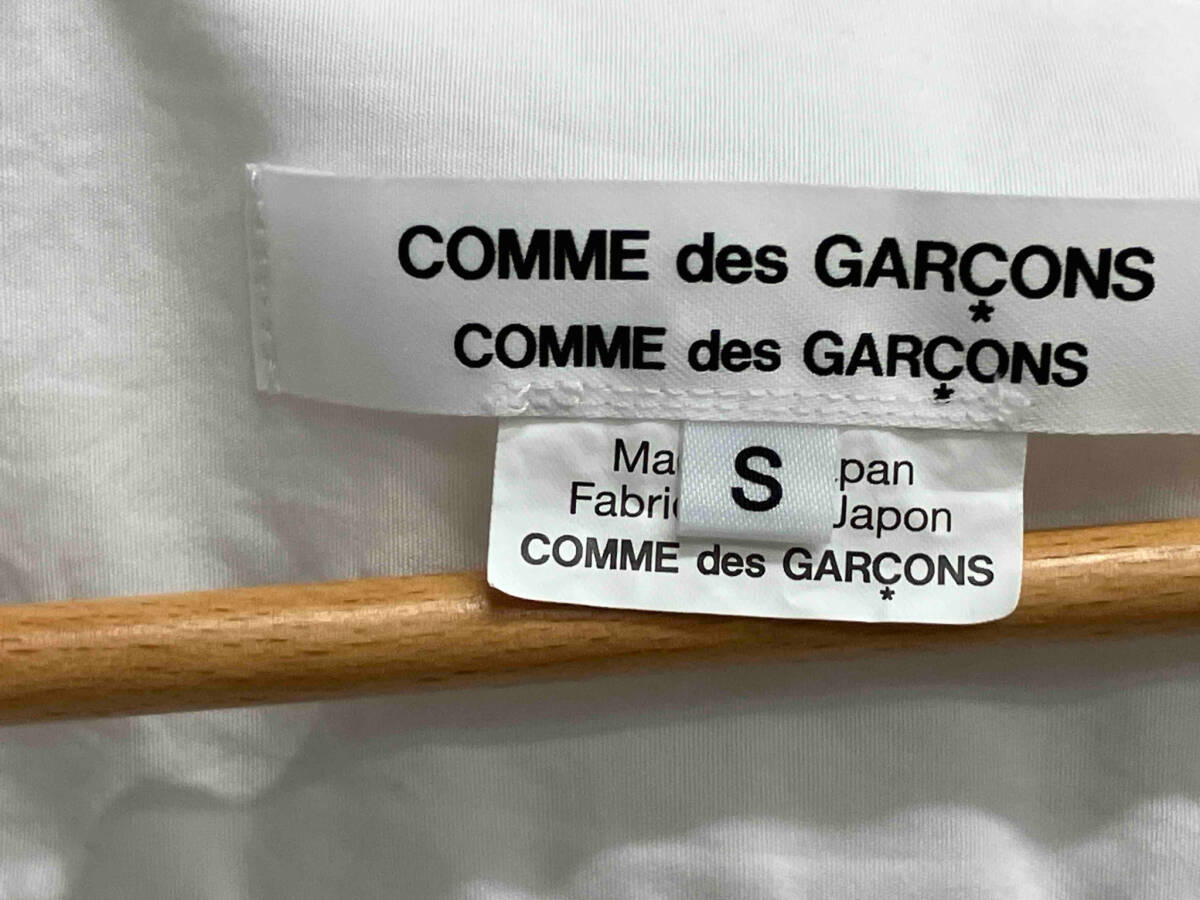 COMME des GARCONS コムデギャルソン ネイビー×ホワイト／ジップ 丸襟 長袖シャツ_画像4