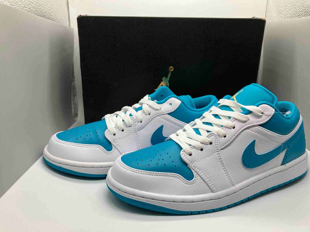 美品 NIKE AIR JORDAN 1 LOW 553558 174 ナイキ エア　ジョーダン 1 ロウ US8 26cm UK7 EU41 ホワイト アクアトーン_画像1