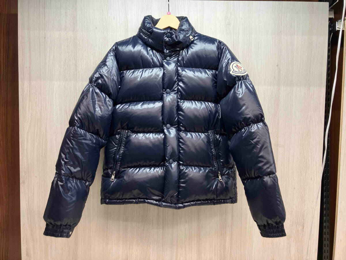 MONCLER モンクレール ダウンジャケット 41310/50/68950 ネイビー 2 袖ワッペン少々毛玉あり_画像1