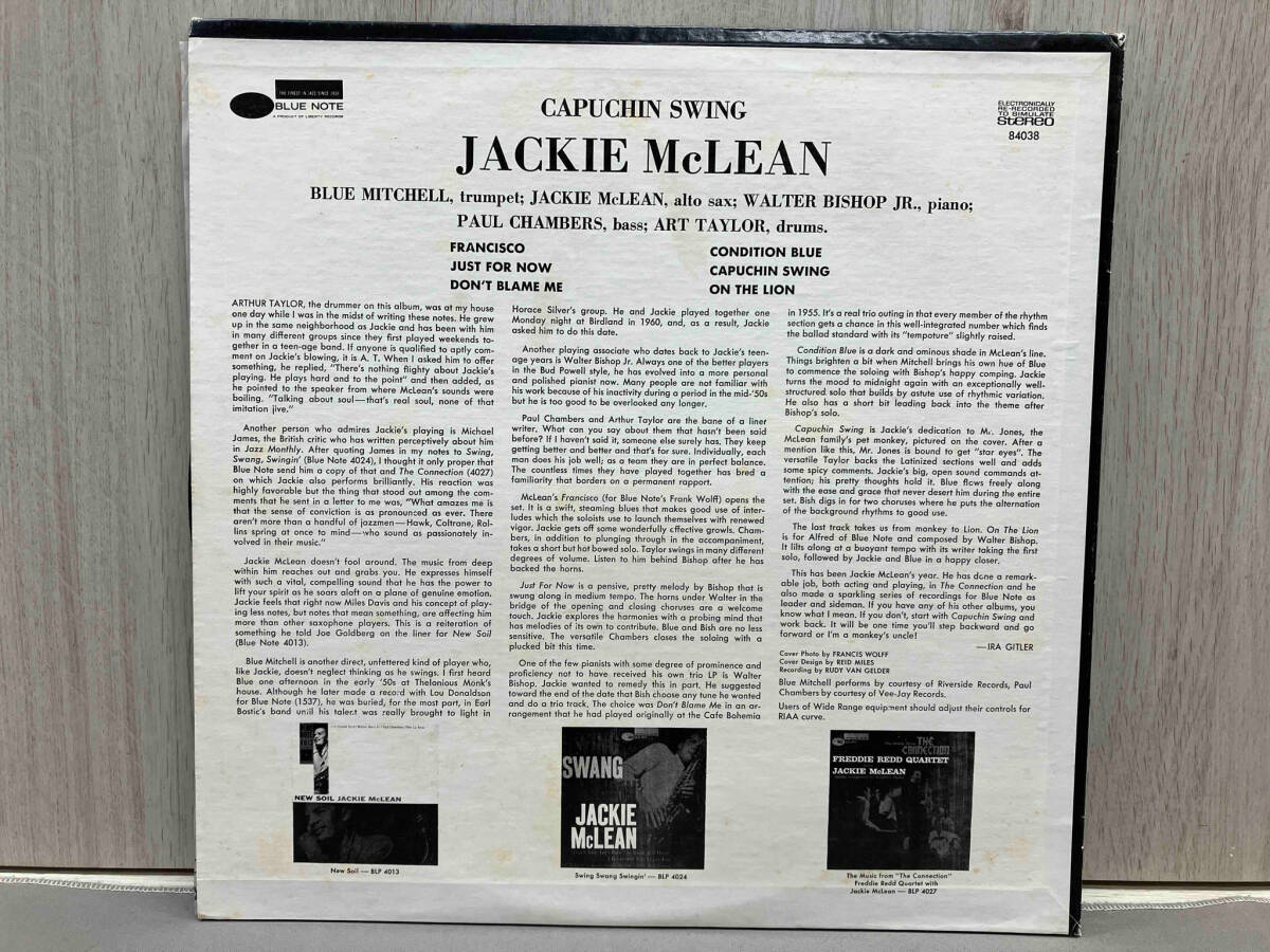【LP盤Jazz】JACKHE McLEAN / CAPUCHIN SWING（BST-84038）ジャッキーマックリーン_画像2