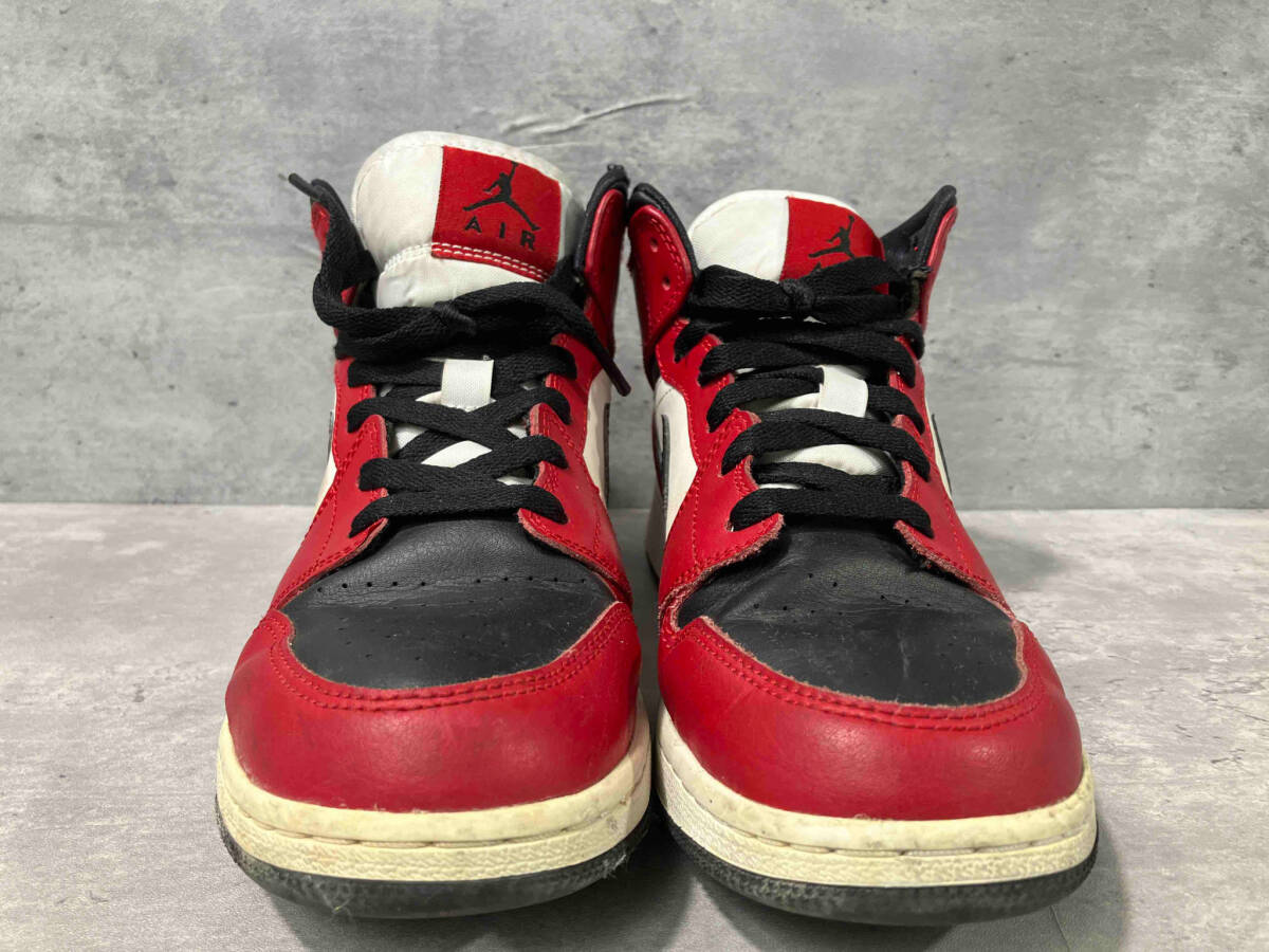 NIKE GS Air Jordan 1 Mid スニーカー レッド ブラック ホワイト 24cm ナイキ 店舗受取可_画像3