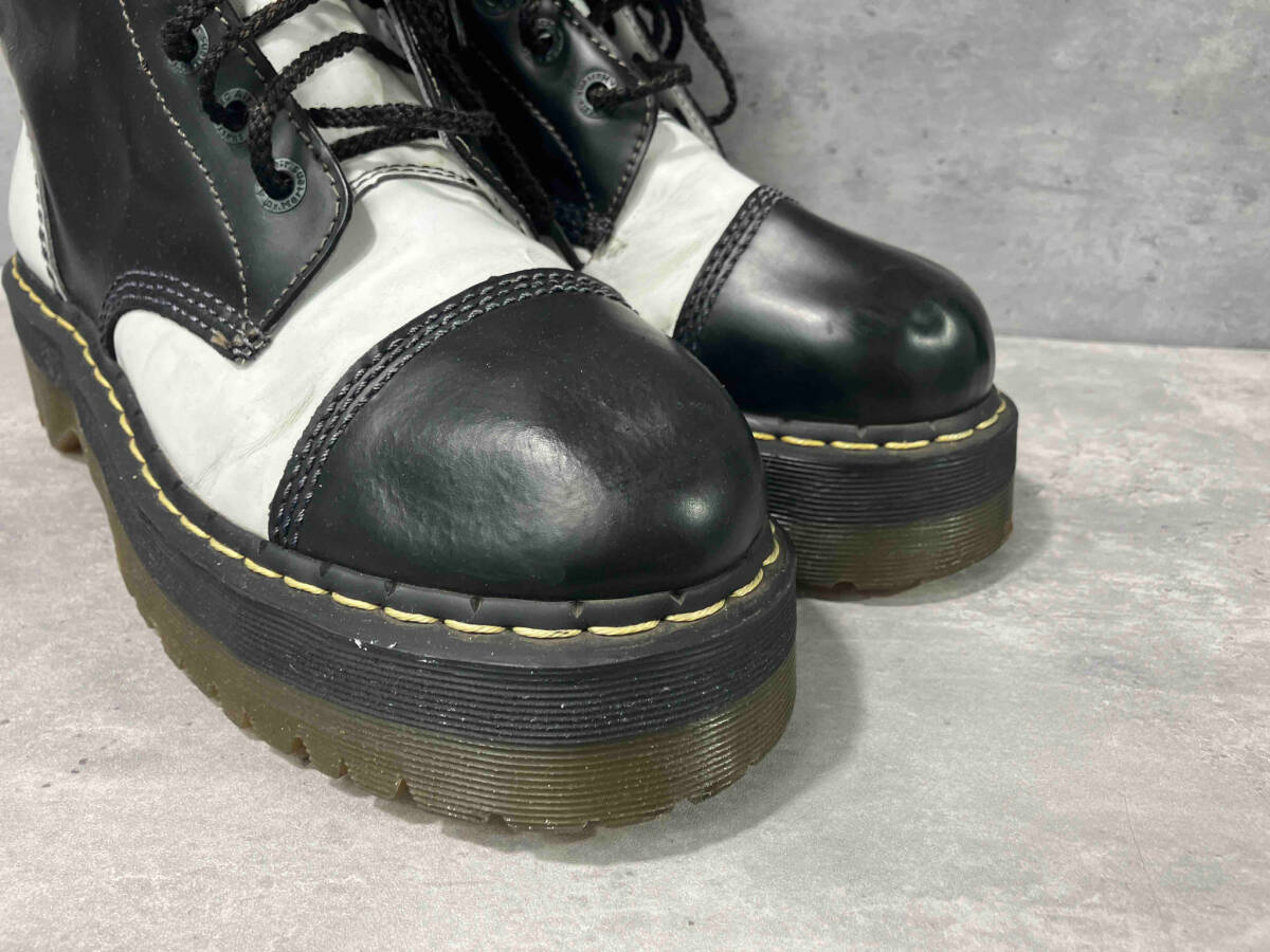 Dr.Martens 10ホールブーツ クレイジーボム ブラック ホワイト UK10 レザー ブーツ ドクターマーチン AW006 GC08K_画像2