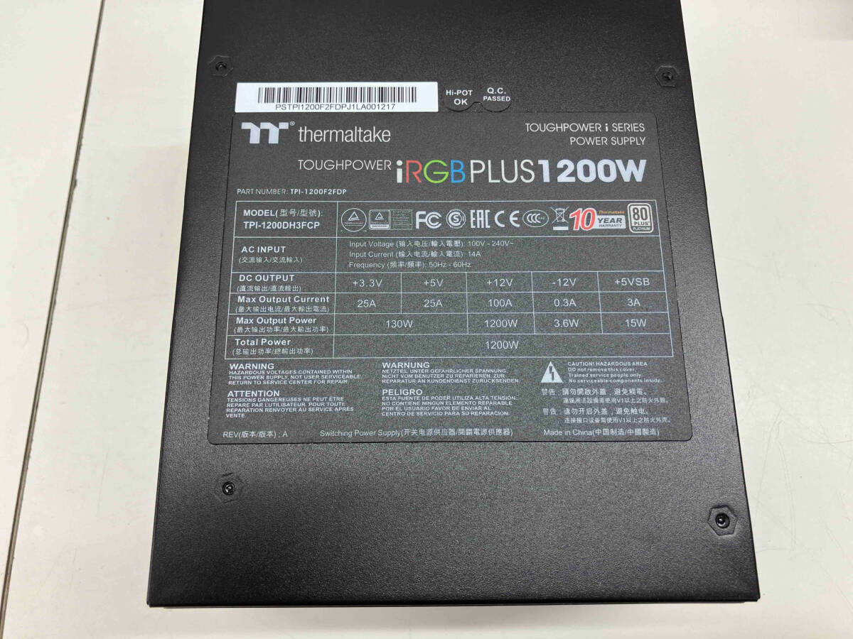 大特価 現状品【管理番号5】thermaltake iRGBPLUS1200W 電源ユニット_画像3