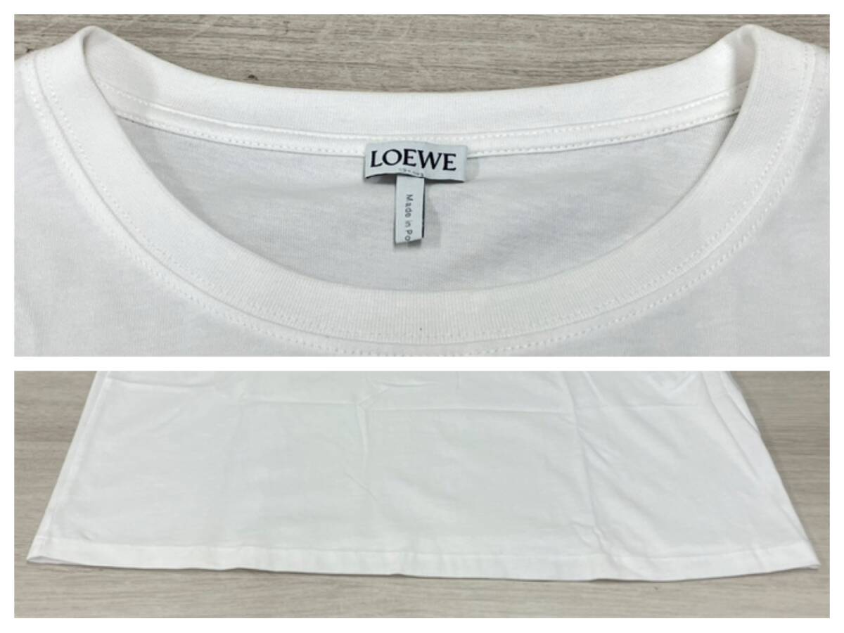ロエベ LOEWE アナグラム ミニロゴ 半袖Tシャツ ホワイト XLサイズ_画像4