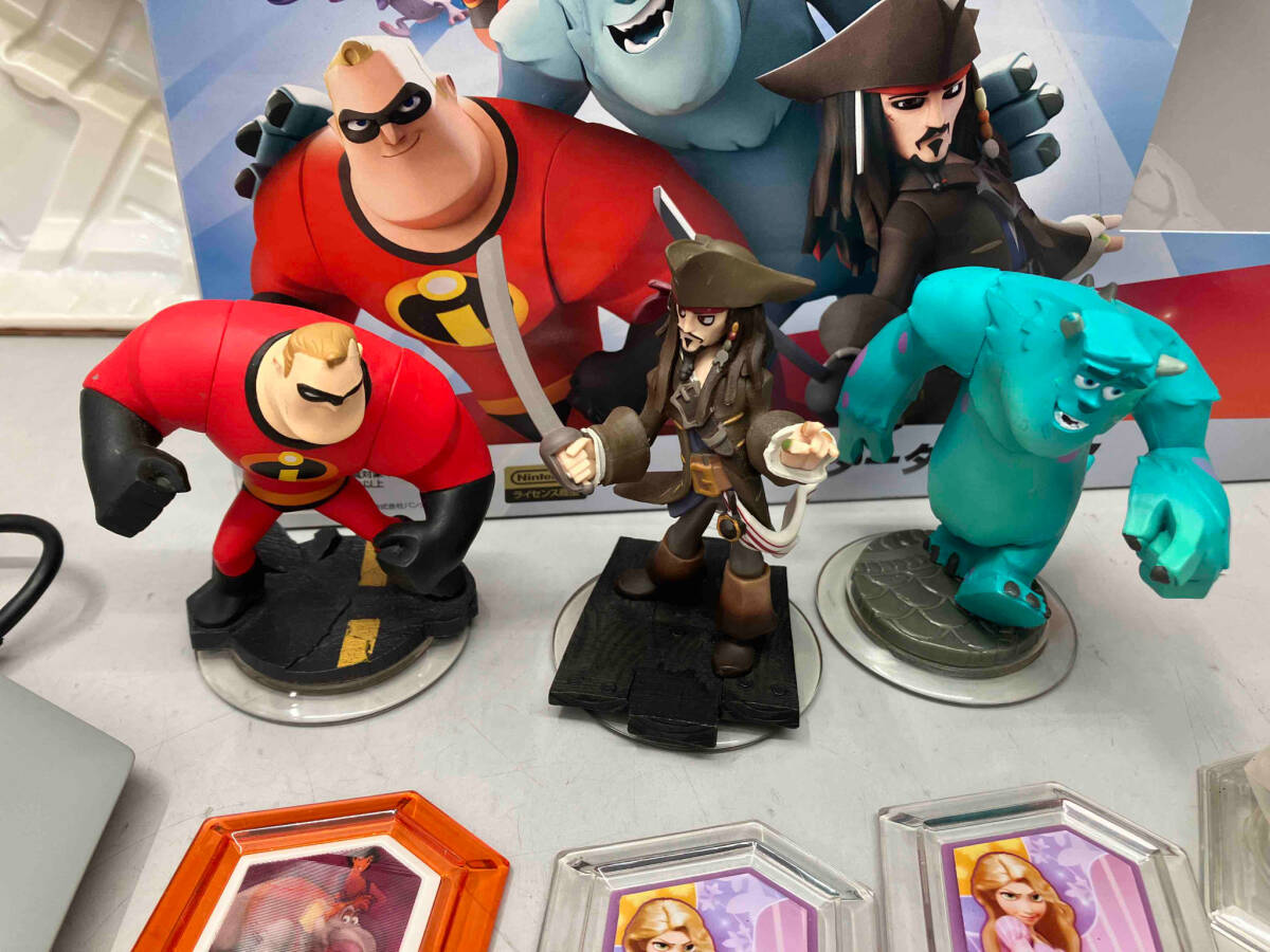 WiiU ディズニーインフィニティ Disney infinity スターターパック ソフト欠 パワーディスクセット ラプンツェル ニモ アラジン フィギュア_画像2