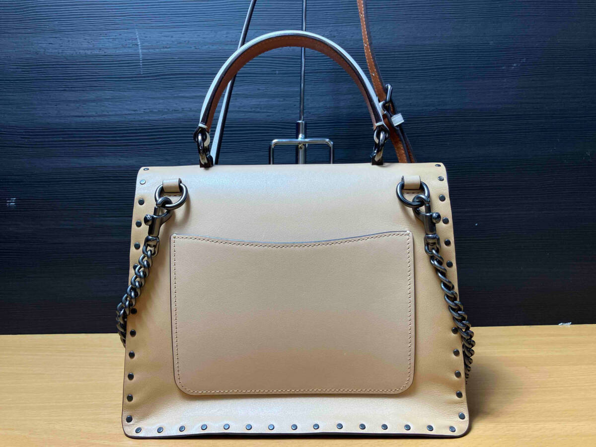 COACH コーチ パーカー トップ ハンドル シグネチャー ハンドバッグ 53349 ベージュ_画像3