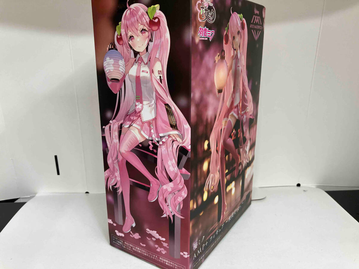 未開封品 タイトー 初音ミク 桜ミク ~桜提灯ver.~ (両目開け) AMP+ フィギュア ボーカロイド_画像2