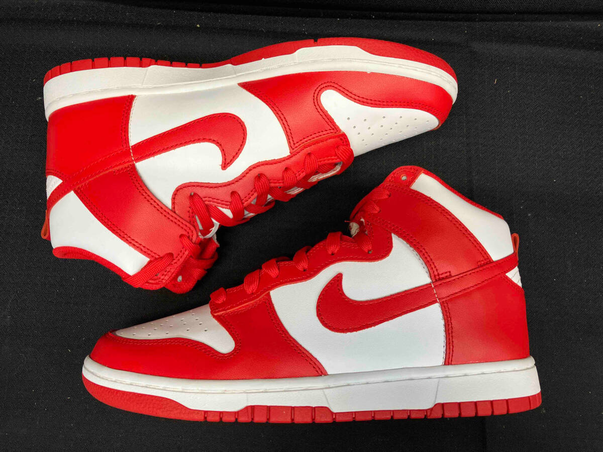 NIKE DUNK HIGH RETRO Championship White and Red / DD1399-106 /ナイキ ダンクハイ レッド スニーカー サイズ：27.0cm_画像5