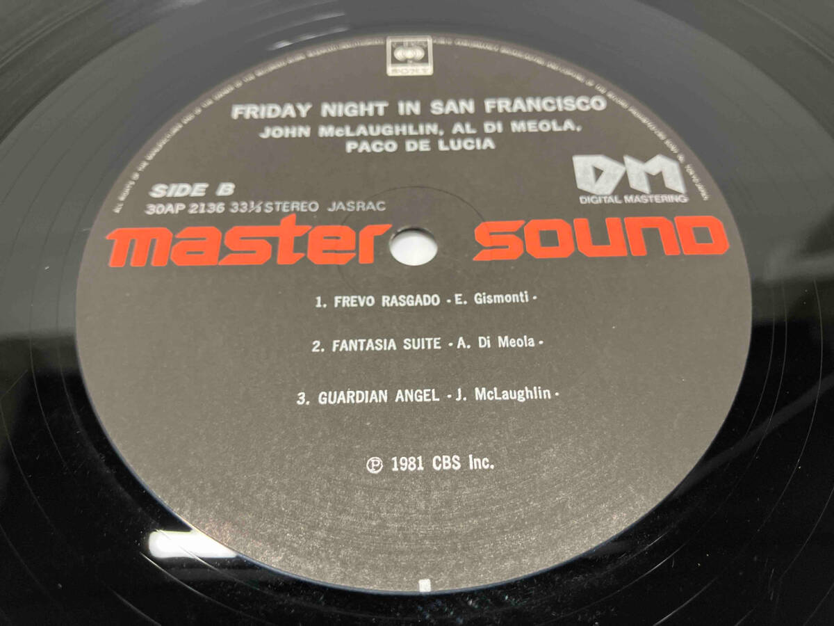 LP Al Di Meola, John McLaughlin, Paco De Lucia / Friday Night In San Francisco 30AP 2136_画像4