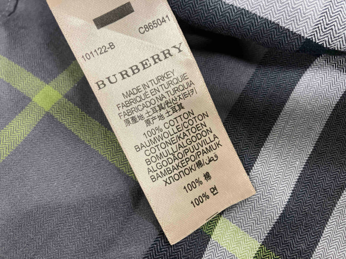 BURBERRY BRIT Burberry Blit мужской рубашка с длинным рукавом XXL серый проверка хлопок MADE IN TURKEY Турция производства 