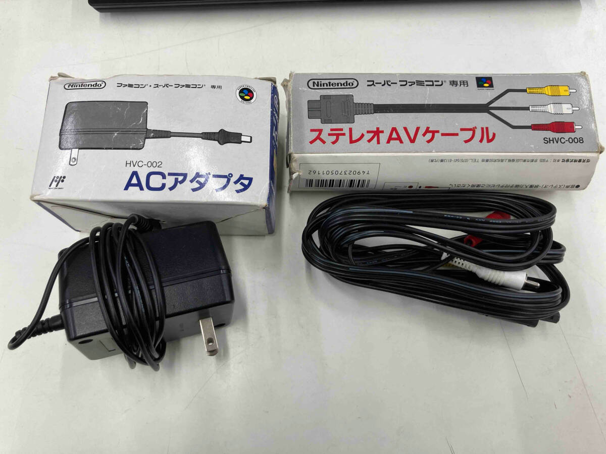  Junk Super Famicom корпус AC адаптер * стерео AV кабель комплект 