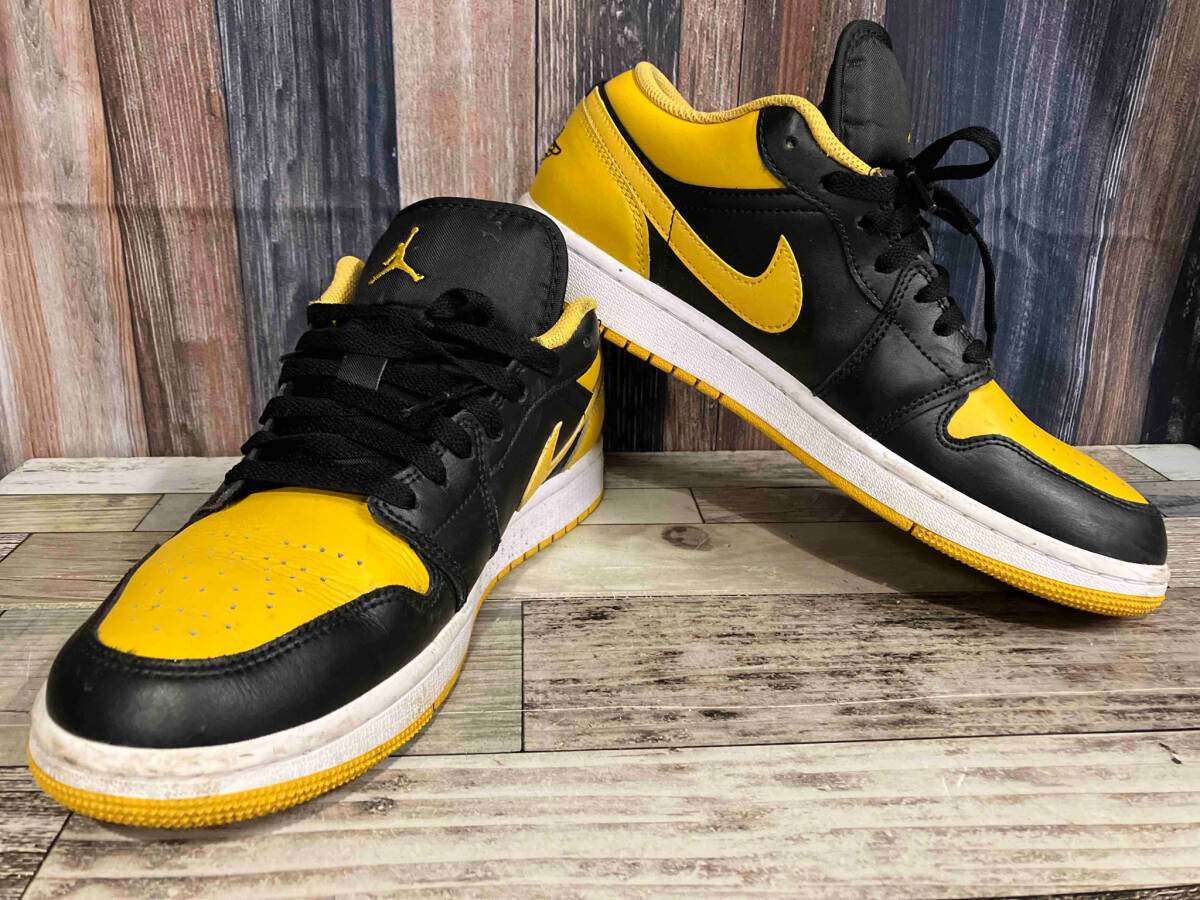 NIKE ナイキ AIR JORDAN 1 LOW エアジョーダン 553558-072 イエロー x ブラック 27cm 店舗受取可_画像1