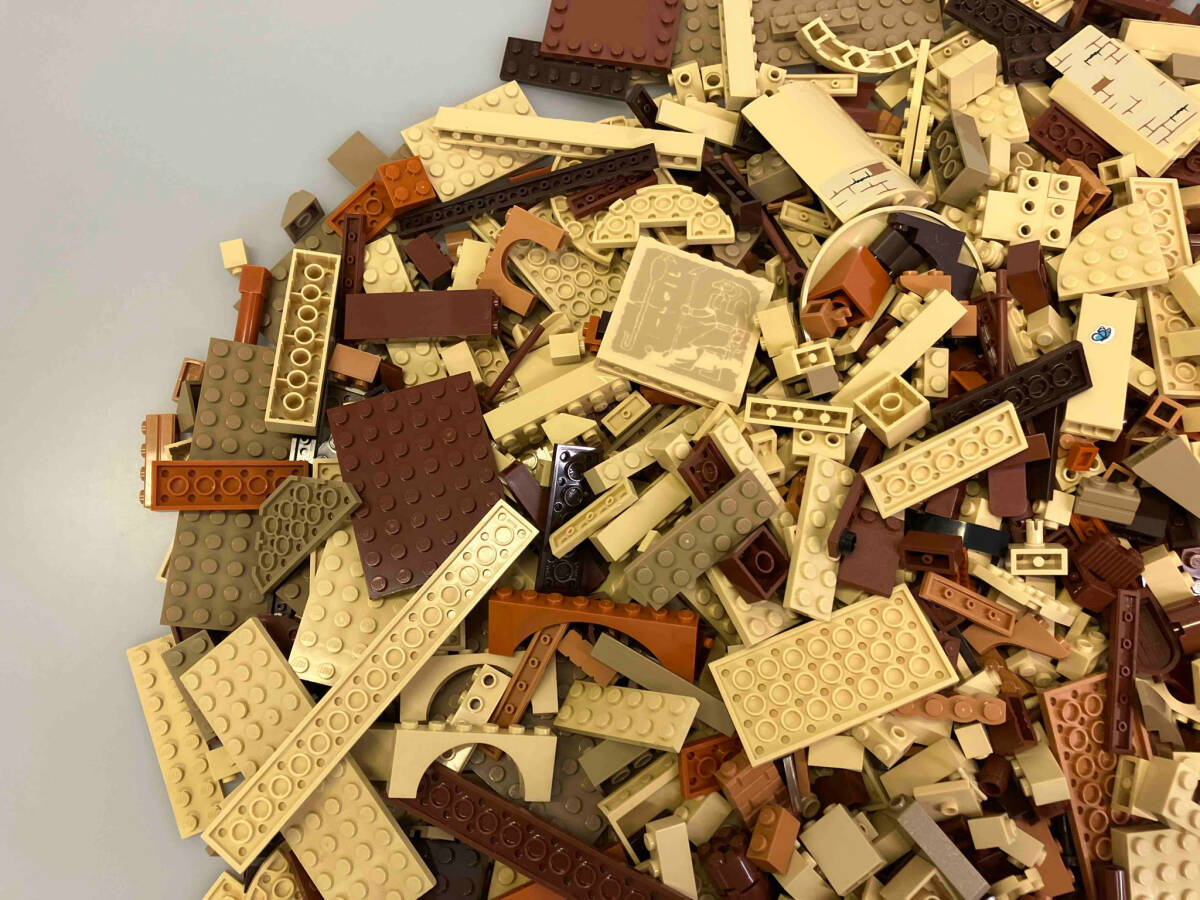 LEGO 色分けブロック バラ 茶系 【茶色/ベージュ・タン/ブラウン】3kg以上 大量 まとめ売り パーツ プレート 基本ブロック 特殊ブロック_画像3