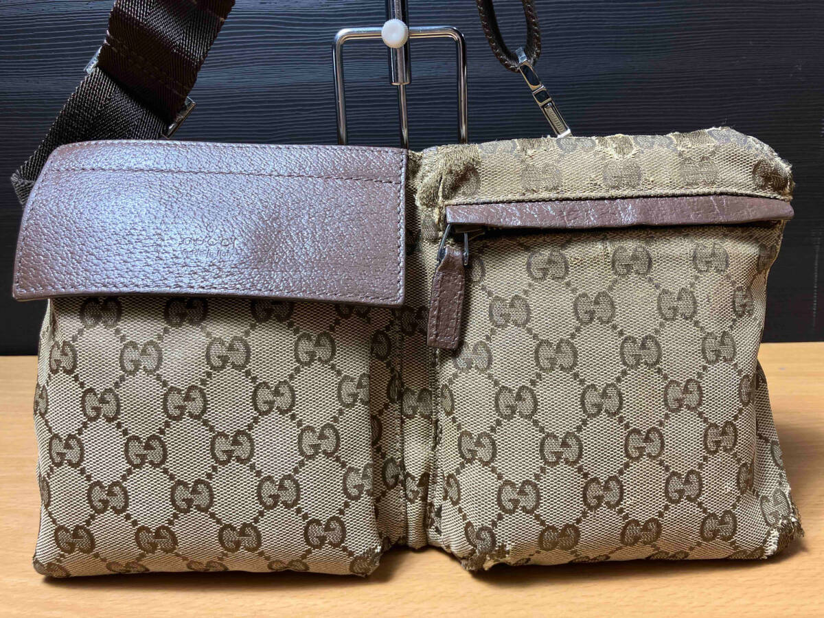 現状品 GUCCI グッチ ボディバッグ ウエストバッグ GGキャンバス 28566498879_画像3