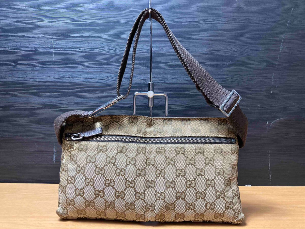 現状品 GUCCI グッチ ボディバッグ ウエストバッグ GGキャンバス 28566498879_画像2