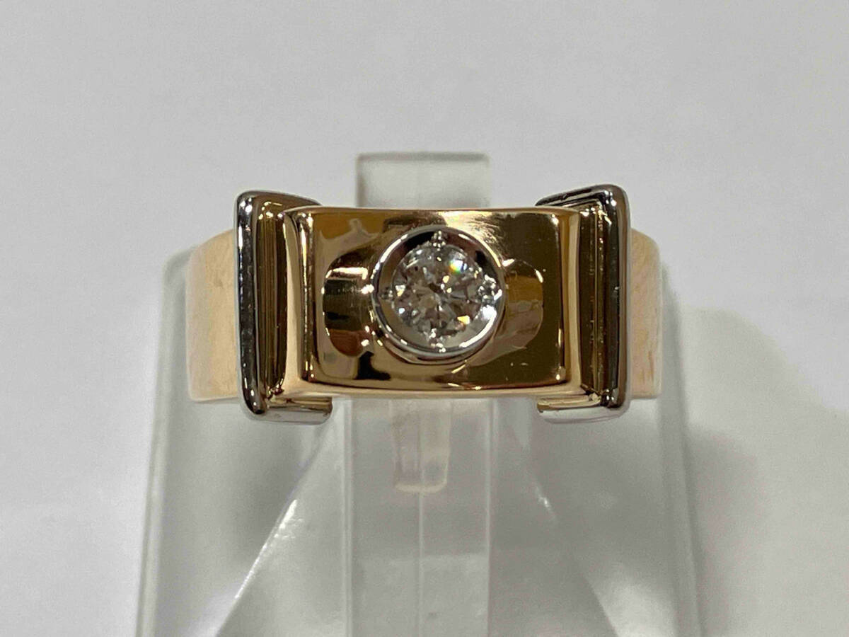 Pt900 プラチナ K18ゴールド D0.13 サイズ約11号 総重量約5.8g 指輪 リング(中古)のオークション落札情報