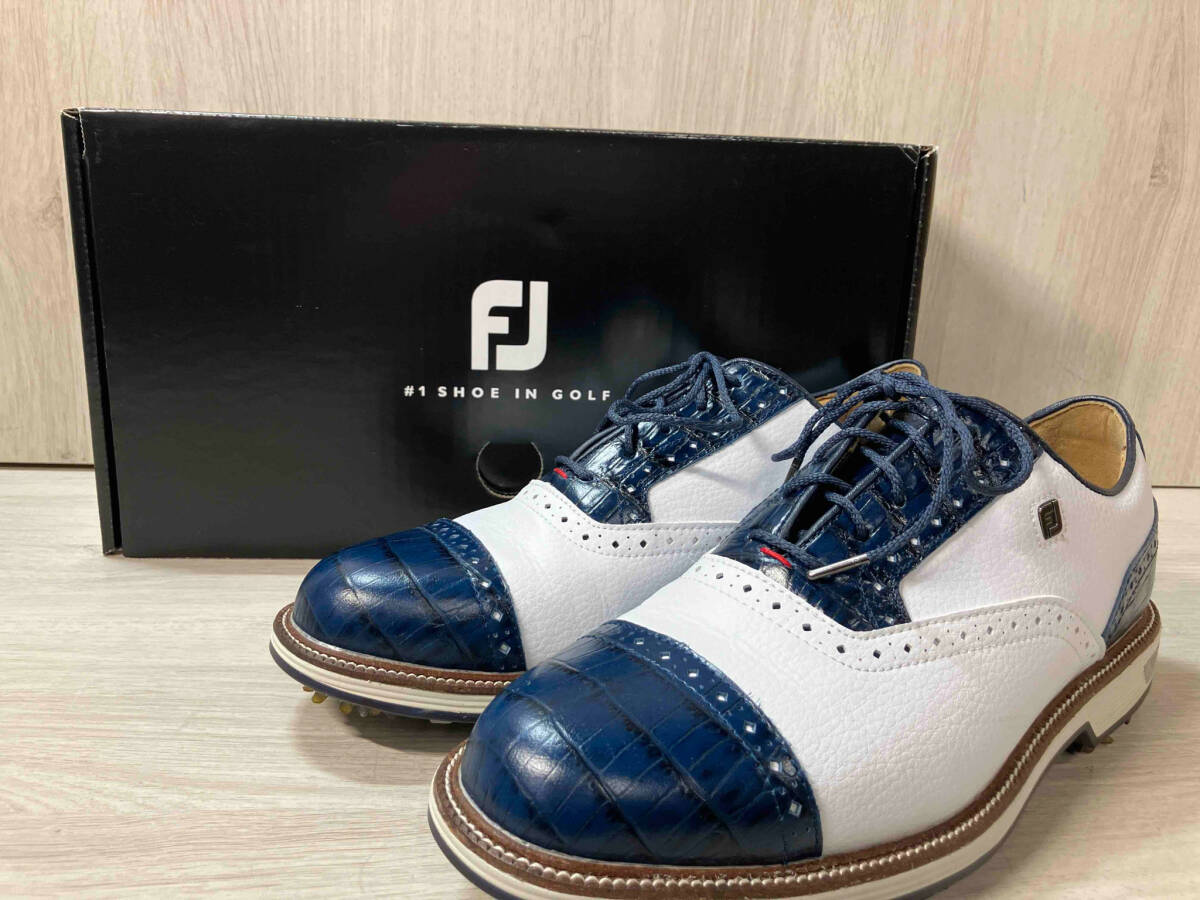 注目の福袋! FOOTJOY フットジョイ ドライジョイズ プレミア ターロウ レース ホワイト×ネイビー 25.0cm 3E 53929J ゴルフシューズ 25.0cm