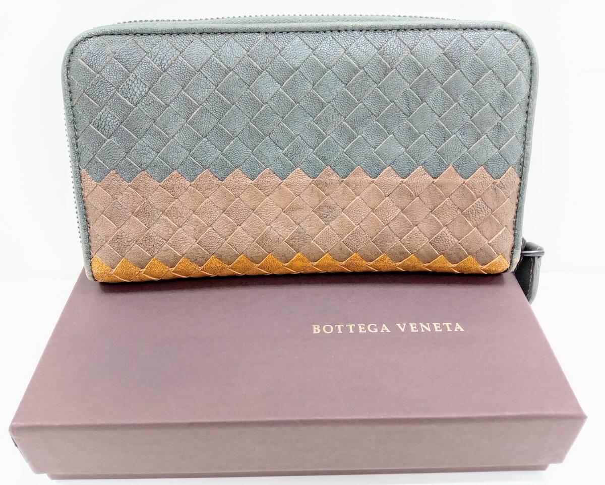 BOTTEGA VENETA イントレチャート B01996408M トリコカラー ラウンドファスナー ボッテガヴェネタ 長財布_画像1