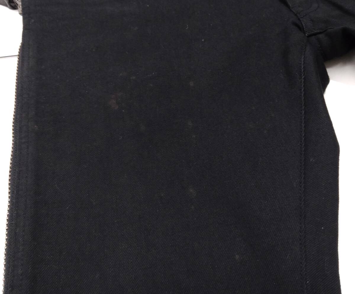 SKULL FLIGHT スカルフライト ストレッチ デニムパンツ メンズ 31 黒 ブラック 日本製 MADE IN JAPAN 裾ジップ_右太もも部分汚れあり。