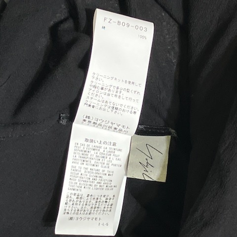 23ss Yohji Yamamoto Layered Chiffon Blouse 1 ブラック ヨウジヤマモト 店舗受取可_画像5